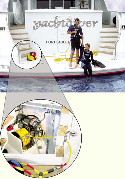 Third Lung E Reel System on a Yacht
